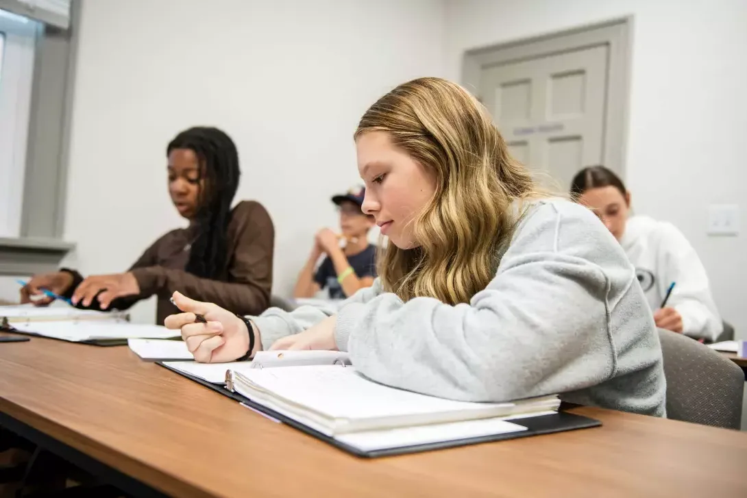 Students in a workshop at the Homeschool & Classical Learning Center